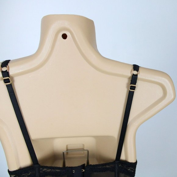 La Senza Bustier Small Black Padded Boned Padded Push-Up Underwire Bra B47 - Picture 10 of 14